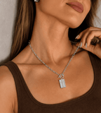 Chunky Cross Paperclip Necklace - Mireva Jewelry