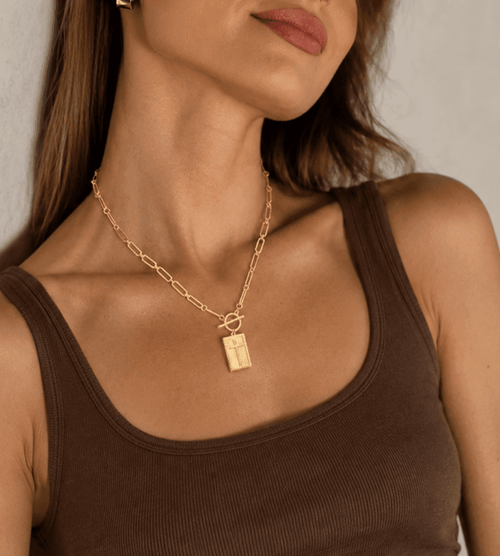 Chunky Cross Paperclip Necklace - Mireva Jewelry