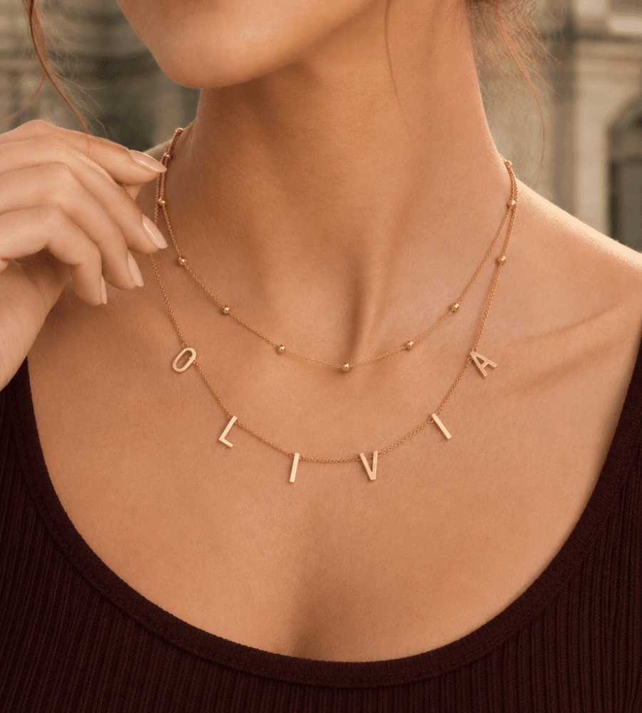 Classic Custom Name Necklace - Mireva Jewelry