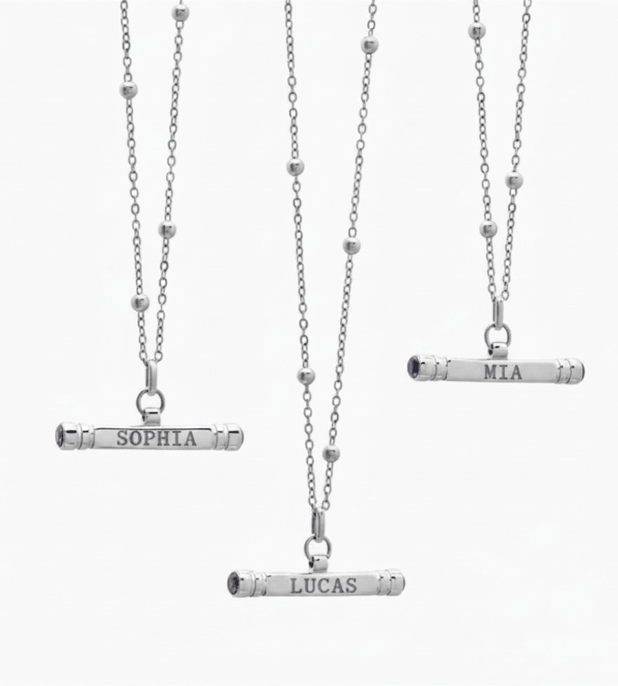 Classic Name & Birthstone T - Bar Necklace - Mireva Jewelry