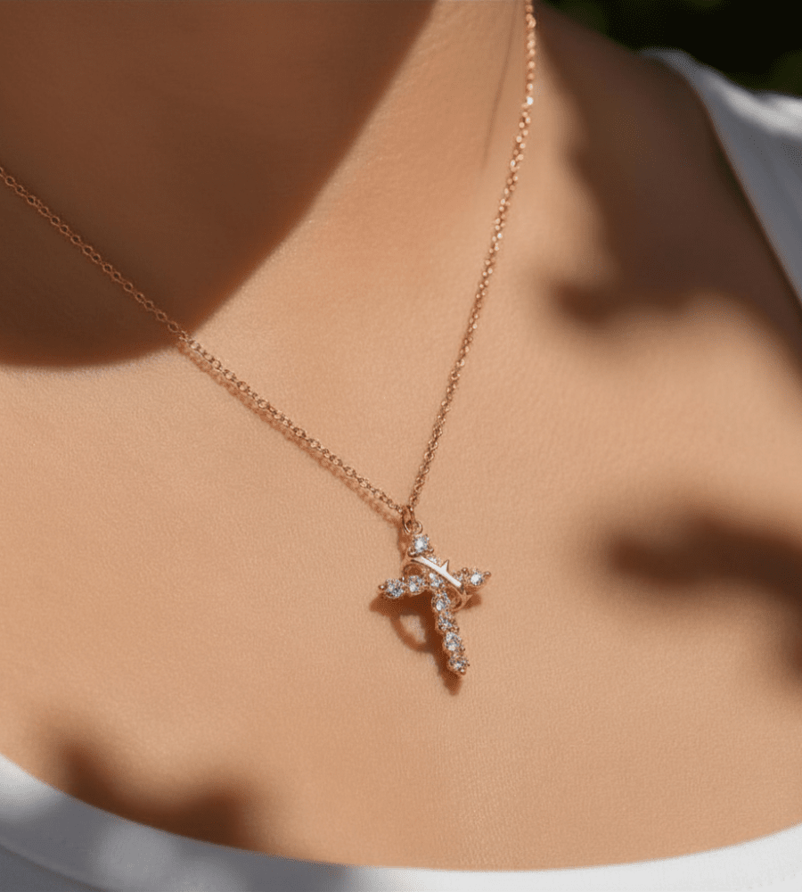 CROSS & CROWN NECKLACE - Mireva Jewelry