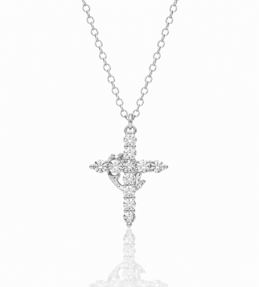 CROSS & CROWN NECKLACE - Mireva Jewelry