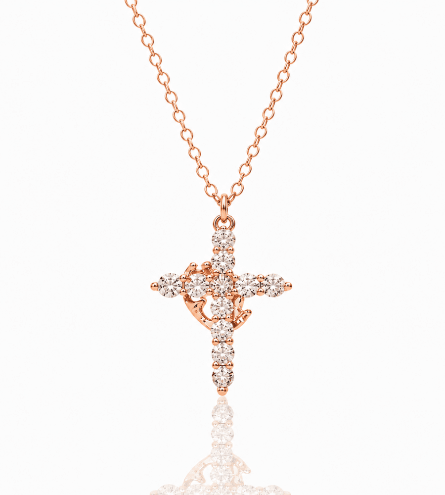 CROSS & CROWN NECKLACE - Mireva Jewelry