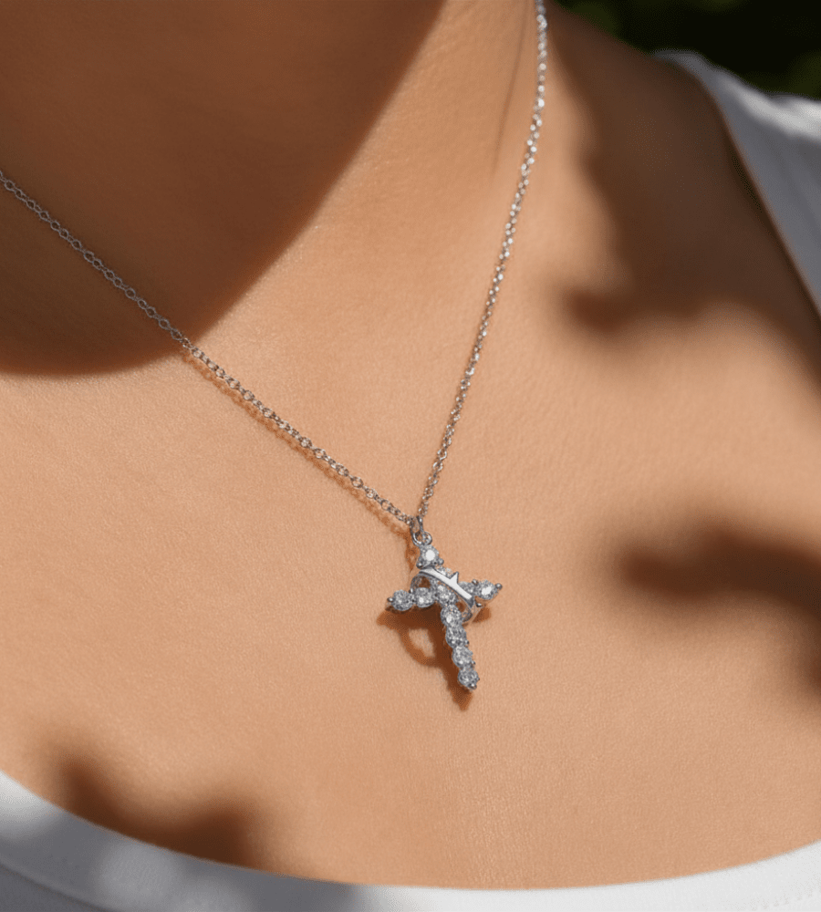 CROSS & CROWN NECKLACE - Mireva Jewelry