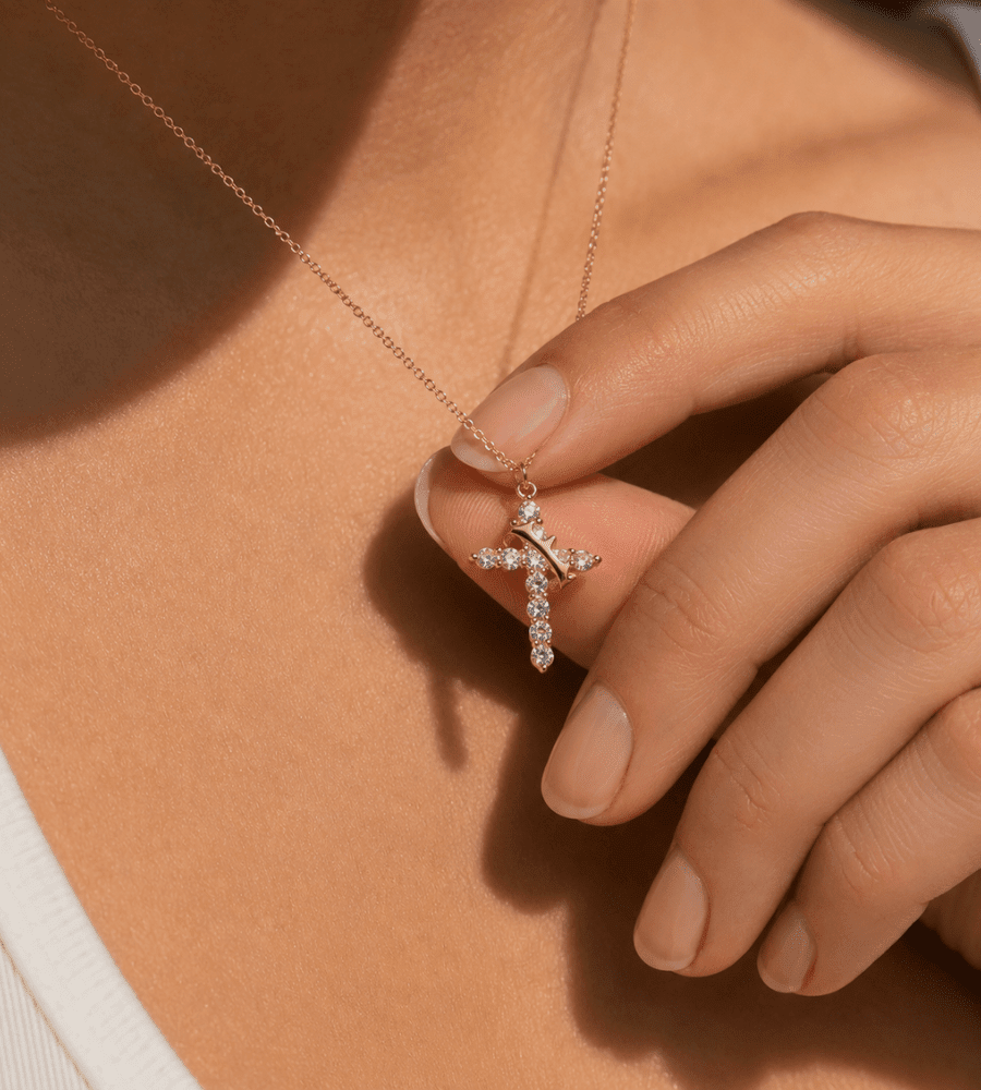 CROSS & CROWN NECKLACE - Mireva Jewelry