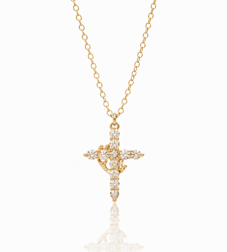 CROSS & CROWN NECKLACE - Mireva Jewelry