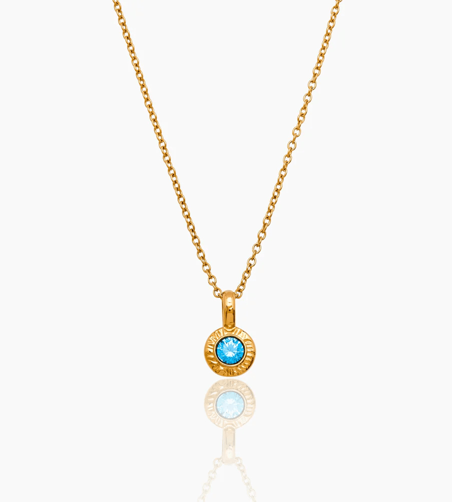 Crushed Birthstone Pendant Necklace - Mireva Jewelry