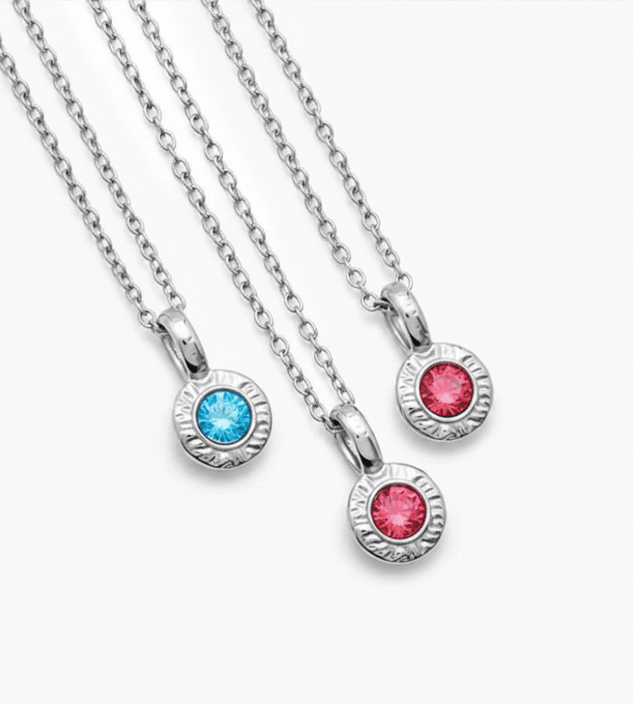 Crushed Birthstone Pendant Necklace - Mireva Jewelry