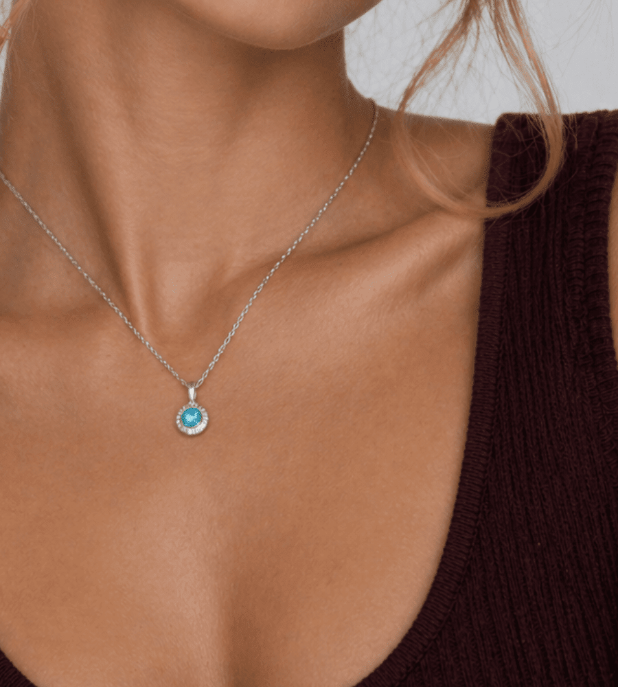 Crushed Birthstone Pendant Necklace - Mireva Jewelry