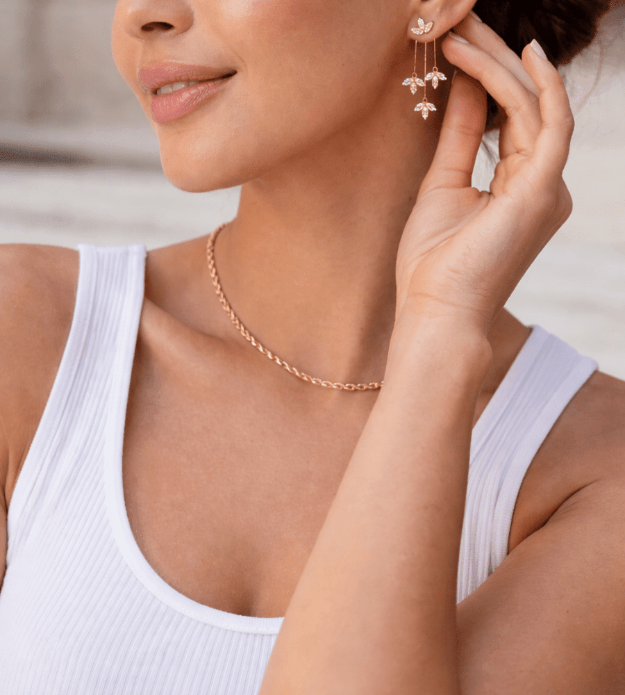 Crystal Lotus Earrings - Mireva Jewelry
