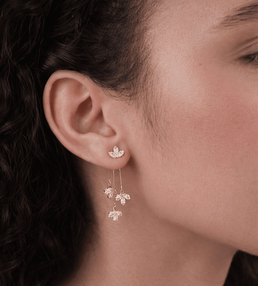 Crystal Lotus Earrings - Mireva Jewelry