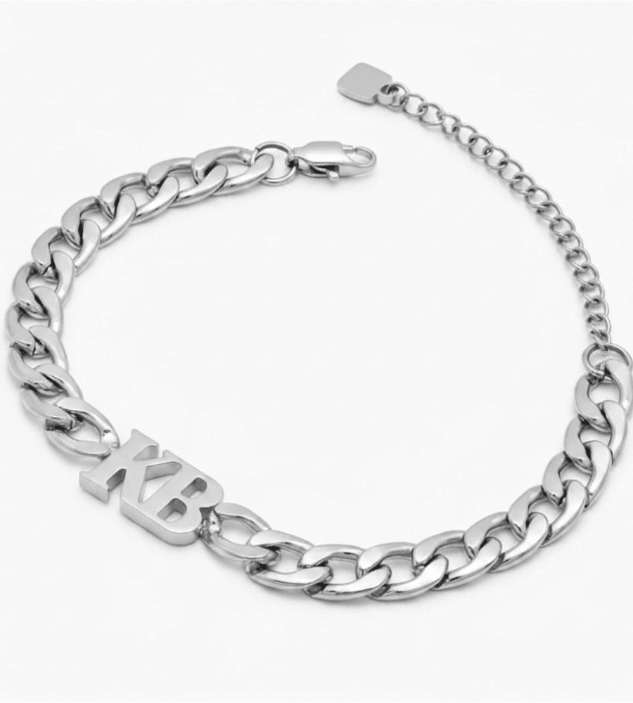 Curb Initial Bracelet - Mireva Jewelry