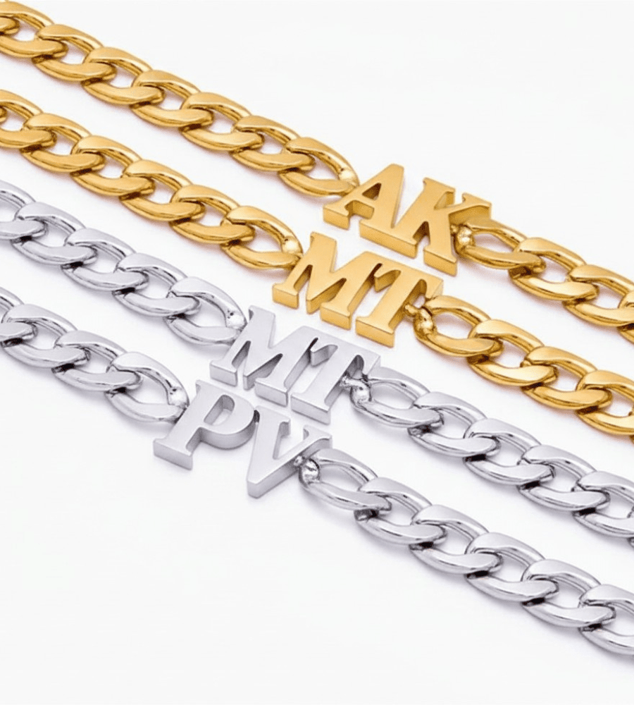 Curb Initial Bracelet - Mireva Jewelry