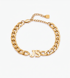 Curb Initial Bracelet - Mireva Jewelry