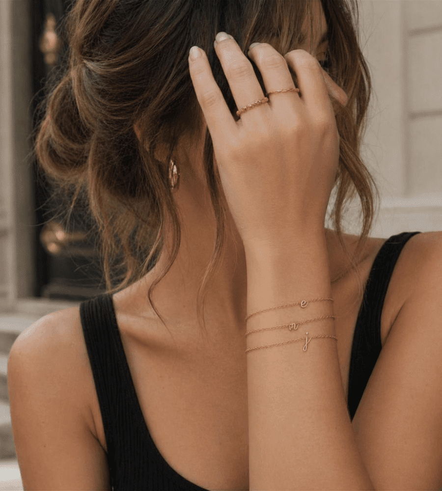 Cursive Initial Bracelet - Mireva Jewelry