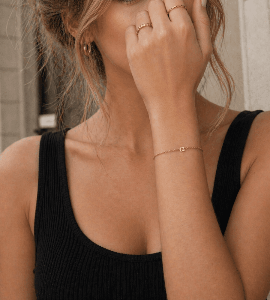 Cursive Initial Bracelet - Mireva Jewelry