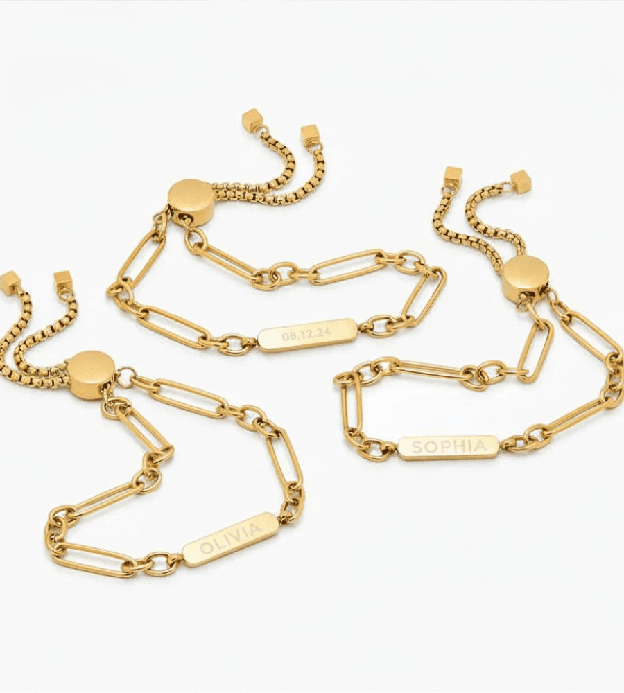 Custom Name Paperclip Bracelet - Mireva Jewelry