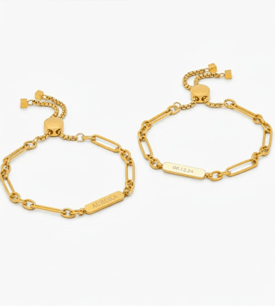 Custom Name Paperclip Bracelet - Mireva Jewelry