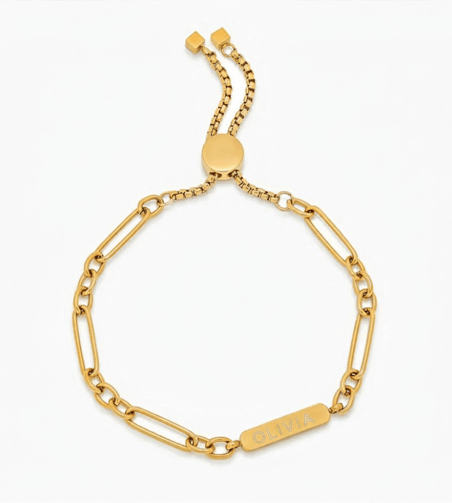 Custom Name Paperclip Bracelet - Mireva Jewelry