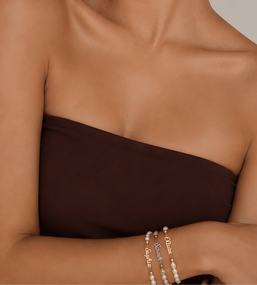Custom Pearl Name Bracelet - Mireva Jewelry