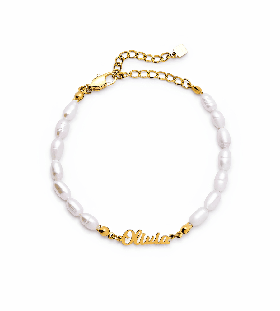Custom Pearl Name Bracelet - Mireva Jewelry