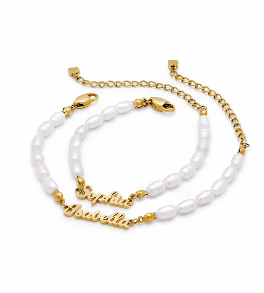 Custom Pearl Name Bracelet - Mireva Jewelry