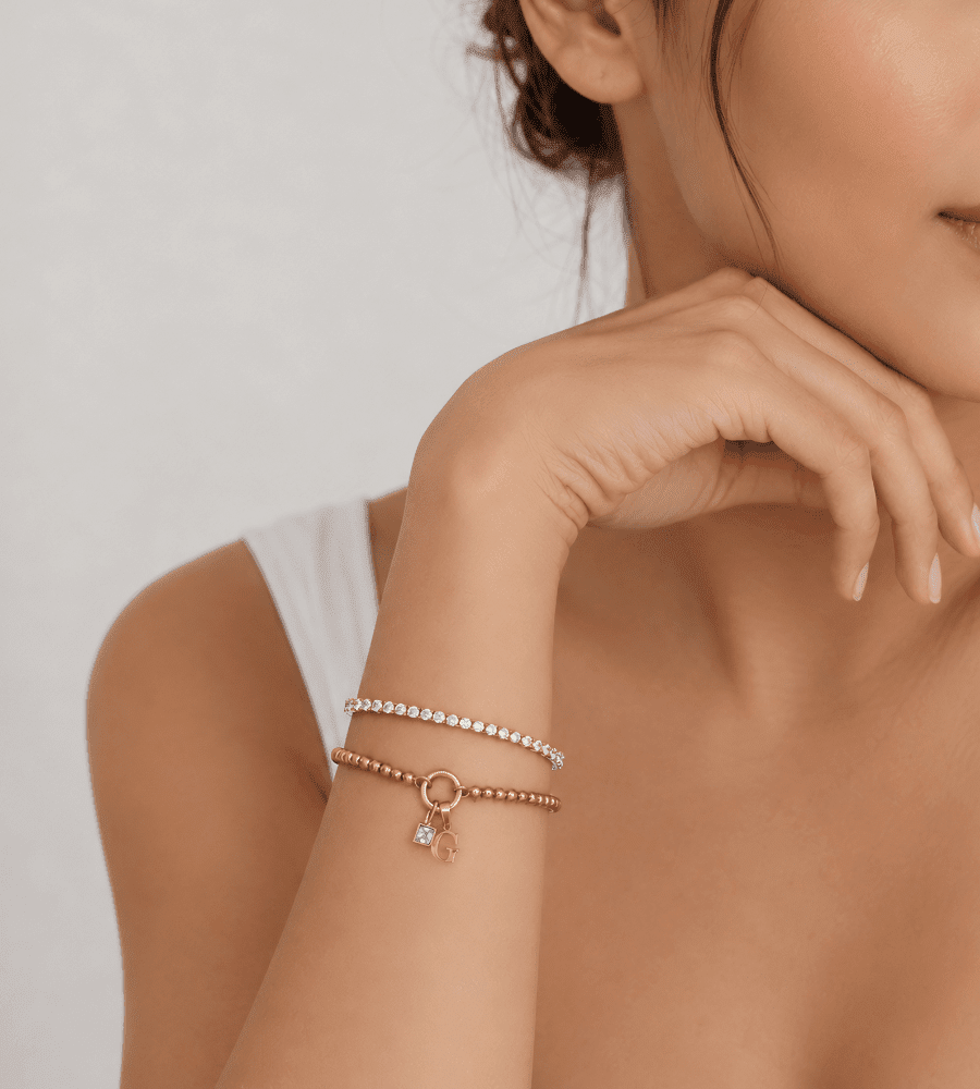Dainty Beaded Initial Birthstone Bracelet - Mireva Jewelry