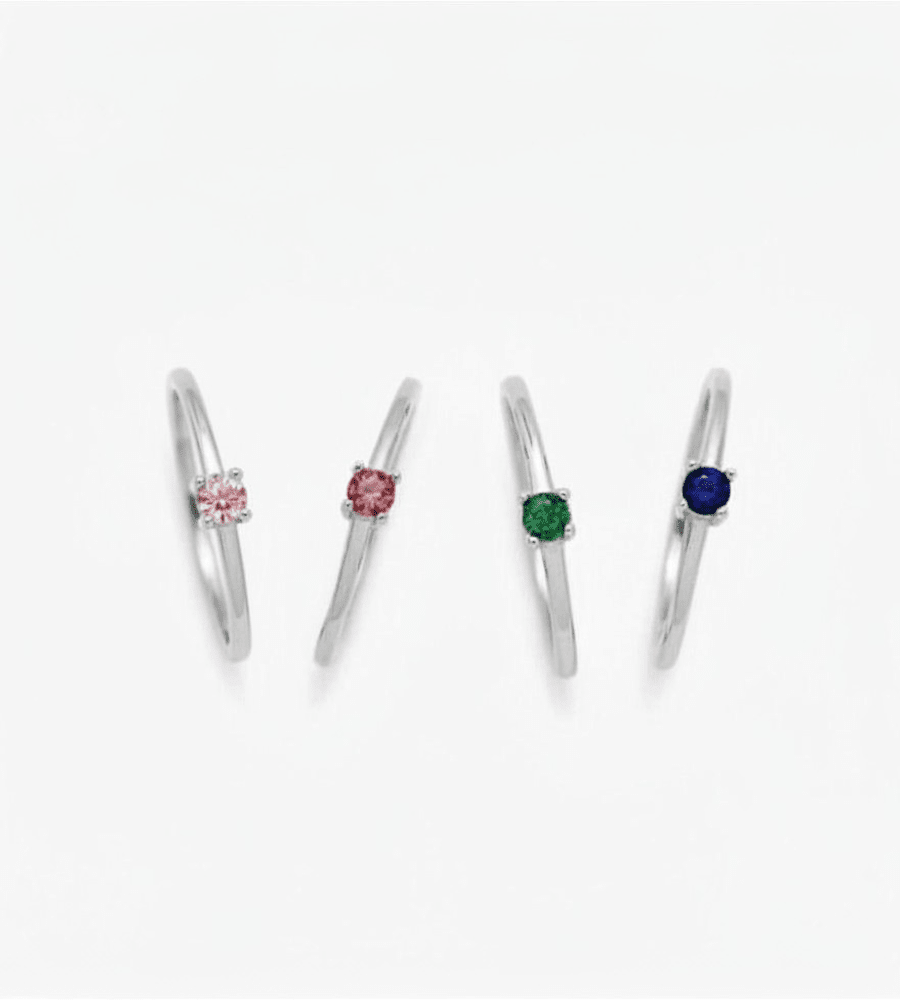 Dainty Birthstone Ring - Mireva Jewelry