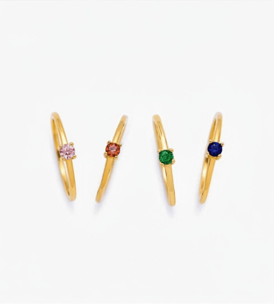 Dainty Birthstone Ring - Mireva Jewelry
