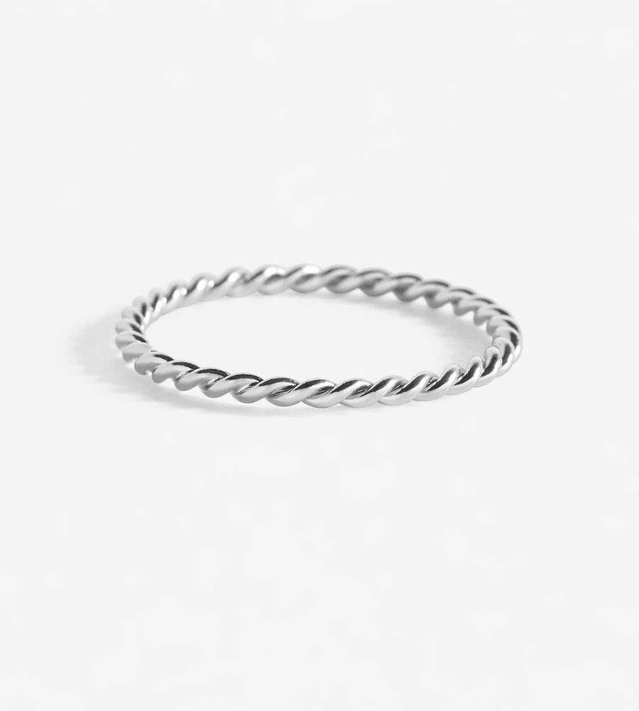 Dainty Braided Stacking Ring - Mireva Jewelry