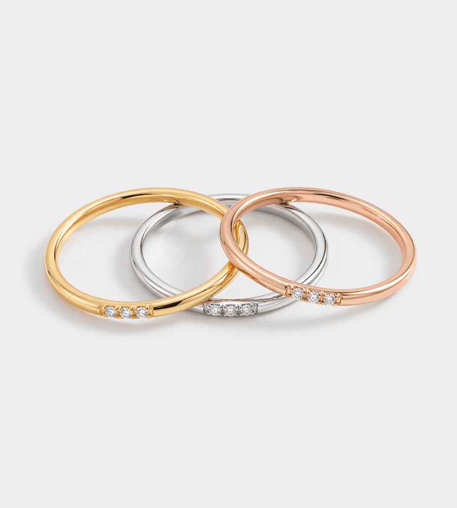 Dainty Diamond Stacking Ring - Mireva Jewelry
