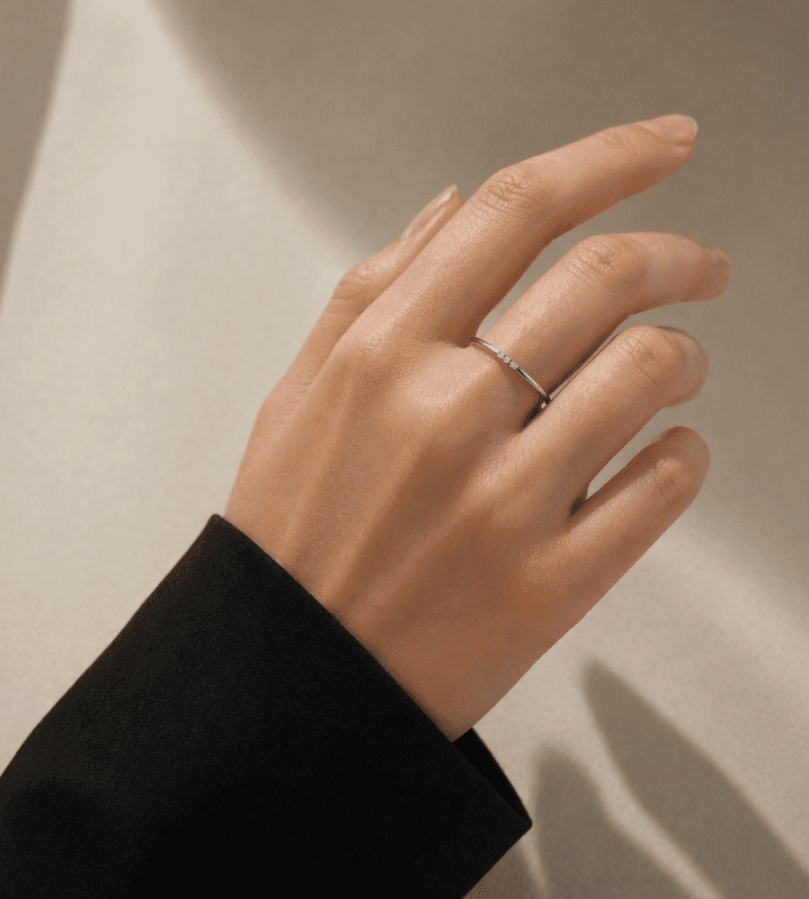 Dainty Diamond Stacking Ring - Mireva Jewelry