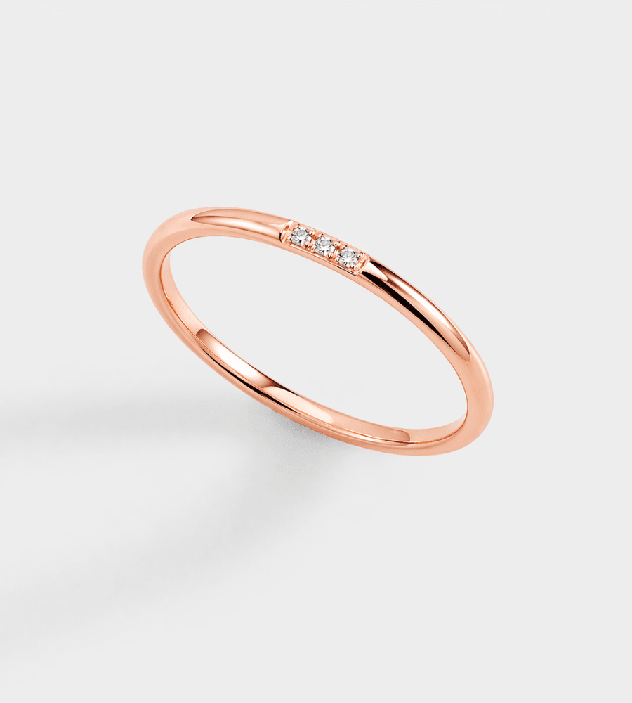 Dainty Diamond Stacking Ring - Mireva Jewelry