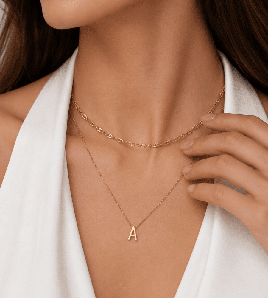 Dainty Initial Charm Necklace - Mireva Jewelry