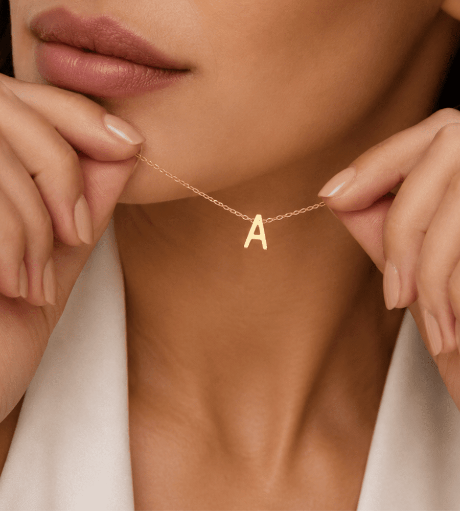 Dainty Initial Charm Necklace - Mireva Jewelry