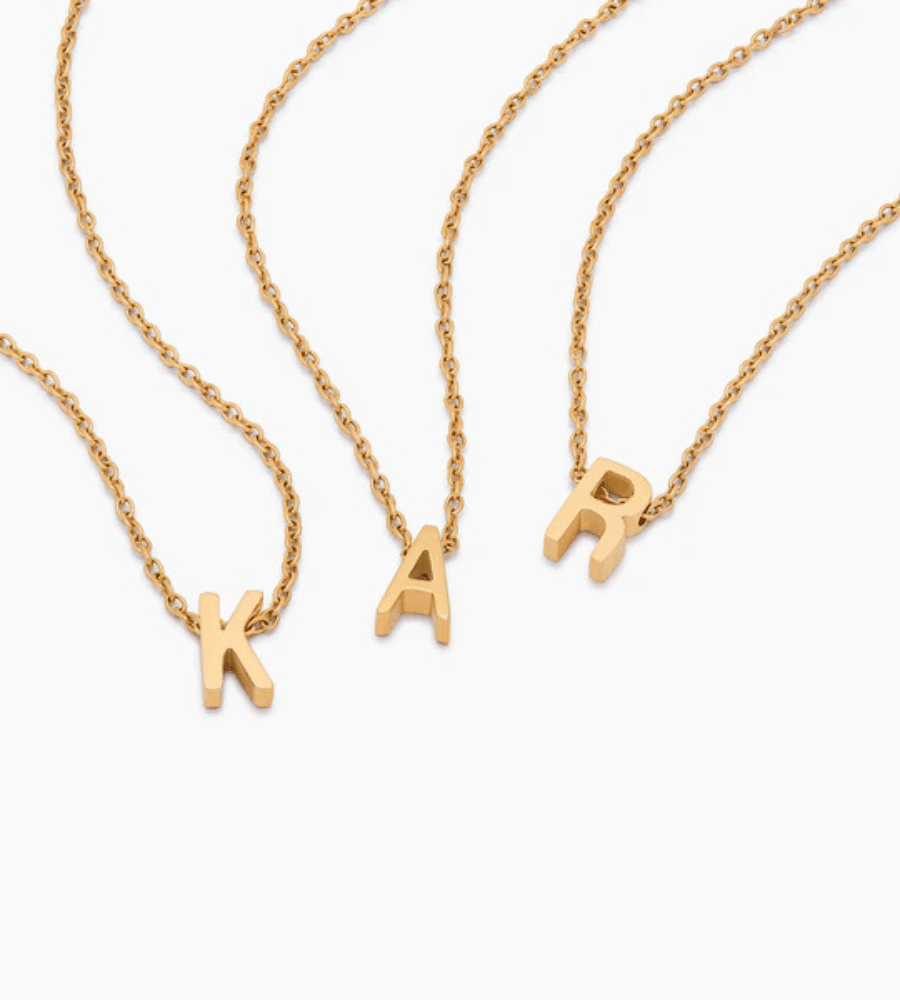 Dainty Initial Charm Necklace - Mireva Jewelry