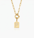 Dainty Pave Initial Pendant Necklace - Mireva Jewelry