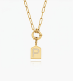 Dainty Pave Initial Pendant Necklace - Mireva Jewelry