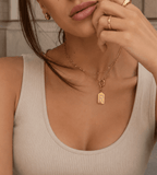 Dainty Pave Initial Pendant Necklace - Mireva Jewelry