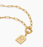 Dainty Pave Initial Pendant Necklace - Mireva Jewelry