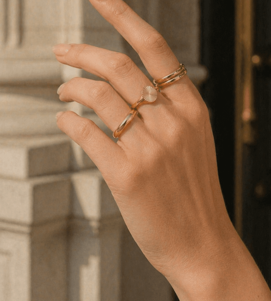 Dainty Stackable Name Ring - Mireva Jewelry