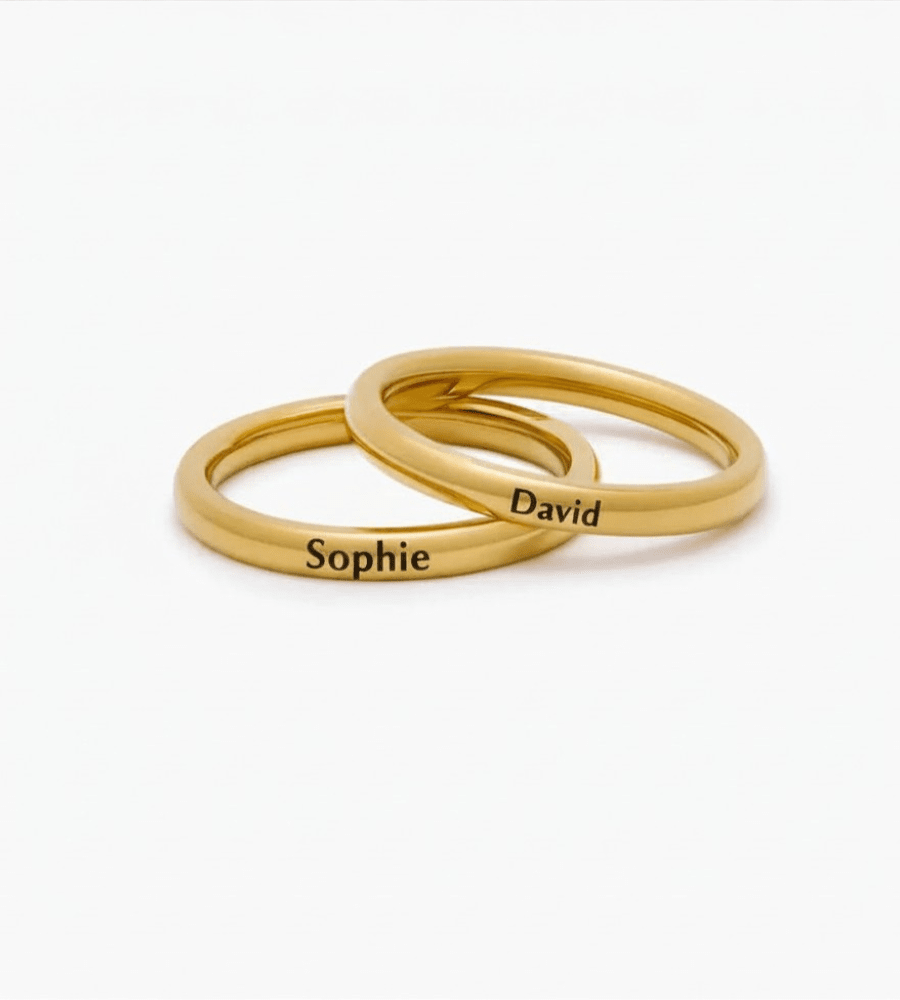 Dainty Stackable Name Ring - Mireva Jewelry