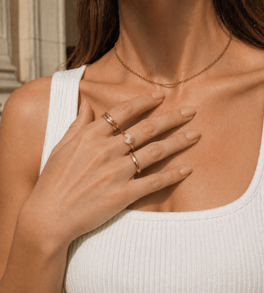 Dainty Stackable Name Ring - Mireva Jewelry