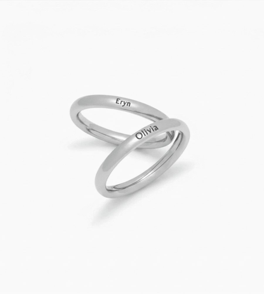 Dainty Stackable Name Ring - Mireva Jewelry