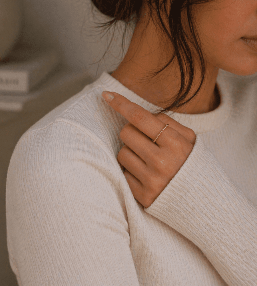 Dainty Stacking Beaded Ring - Mireva Jewelry