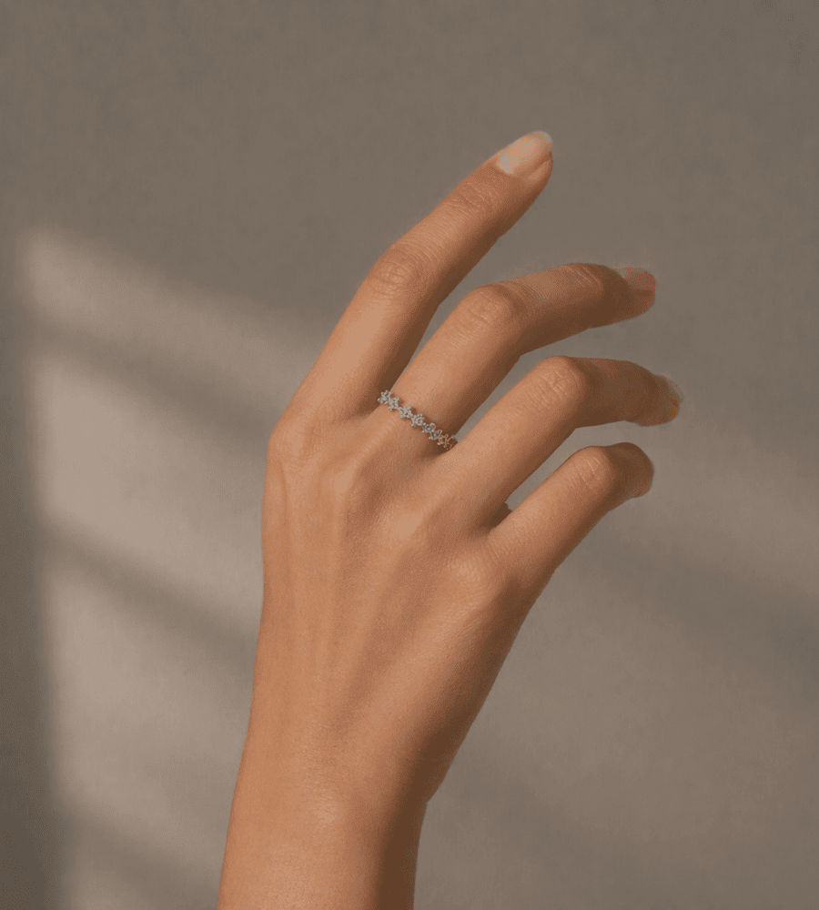 Diamonds & Daisies Eternity Ring - Mireva Jewelry