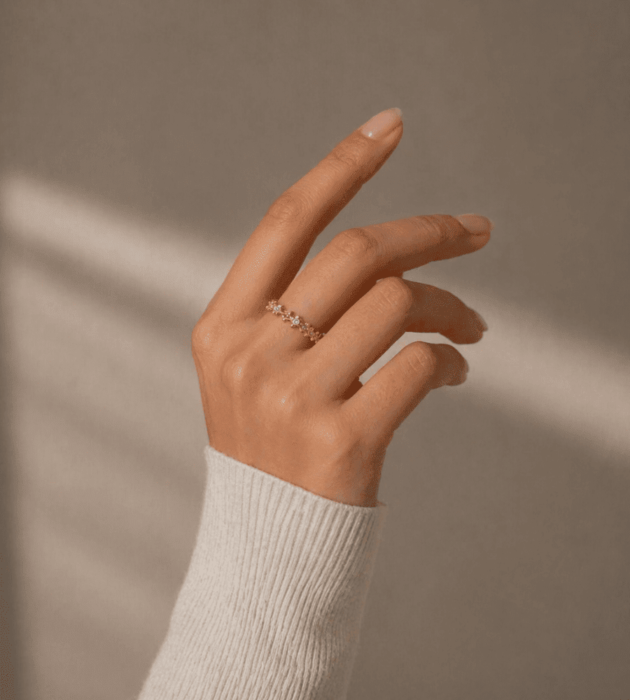 Diamonds & Daisies Eternity Ring - Mireva Jewelry