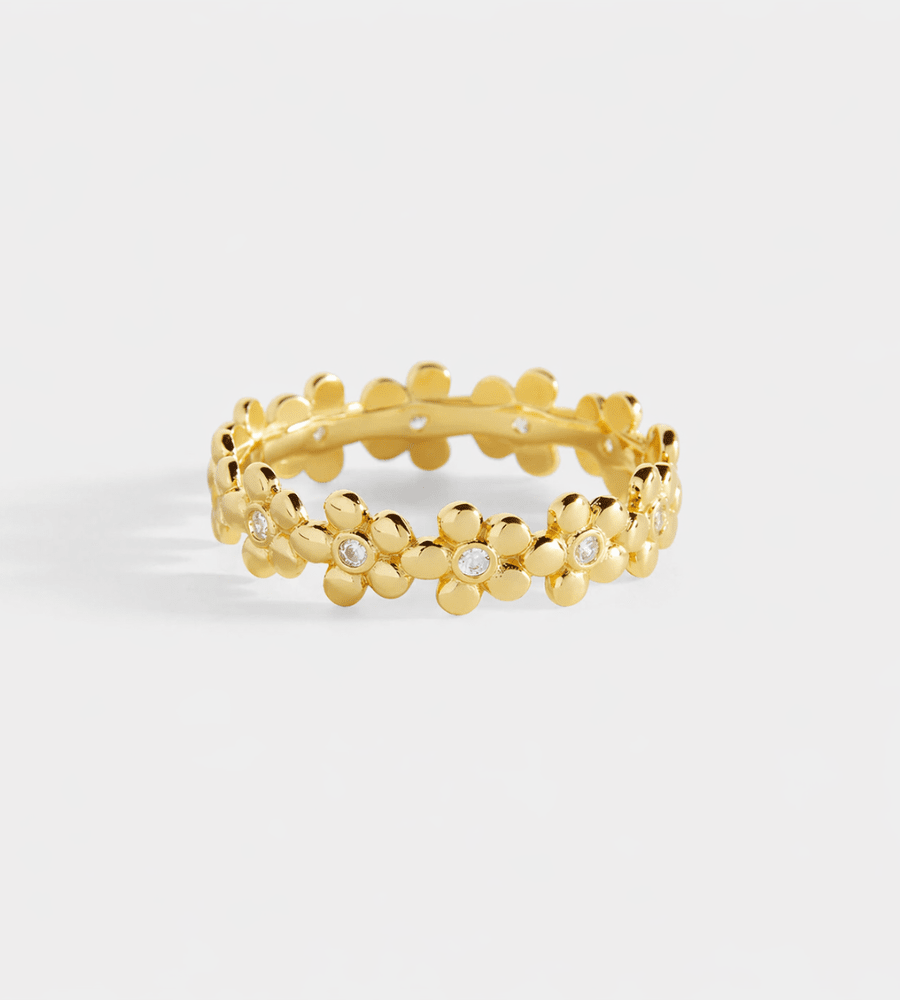 Diamonds & Daisies Eternity Ring - Mireva Jewelry