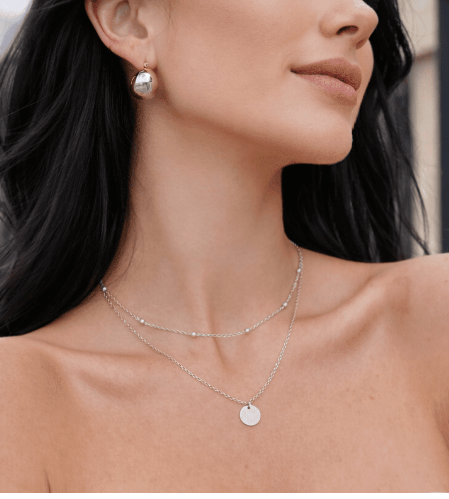 Disc Layered Necklace - Mireva Jewelry
