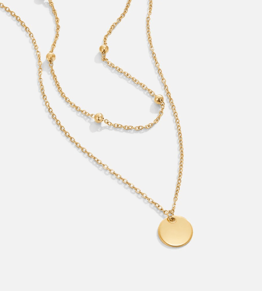 Disc Layered Necklace - Mireva Jewelry